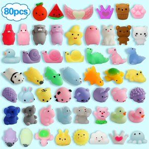 80 PCS Squishy Toys, Mochi Squishy Toys Party Favors Kawaii Squishies-New